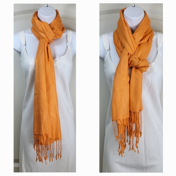 Orange Sherbert Lightweight Scarf - 73" x 22" - Picture 6 of 9